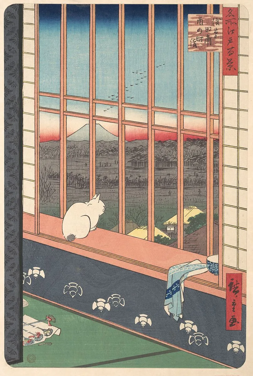 名所江戸百景 浅草田圃酉の町詣|Revelers Returned from the Tori no Machi Festival at Asakusa, from the series One Hundred Famous Views of Edo — Utagawa Hiroshige