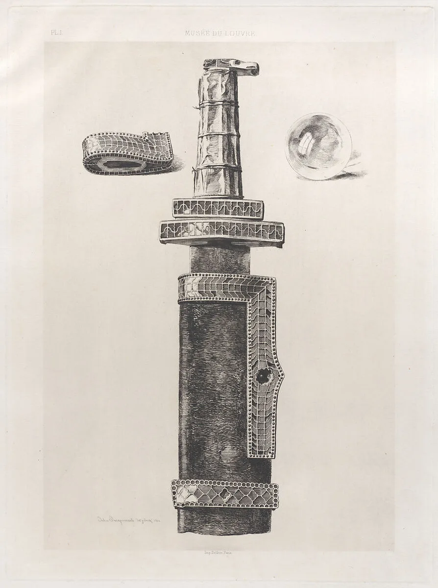 Sword of Childeric and Chrystal Globe Found in His Grave at Tournay, 5th century — Jules-Ferdinand Jacquemart|Auguste Delâtre