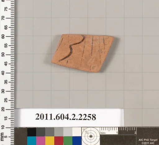 Terracotta fragment of a pot; unglazed on the inside