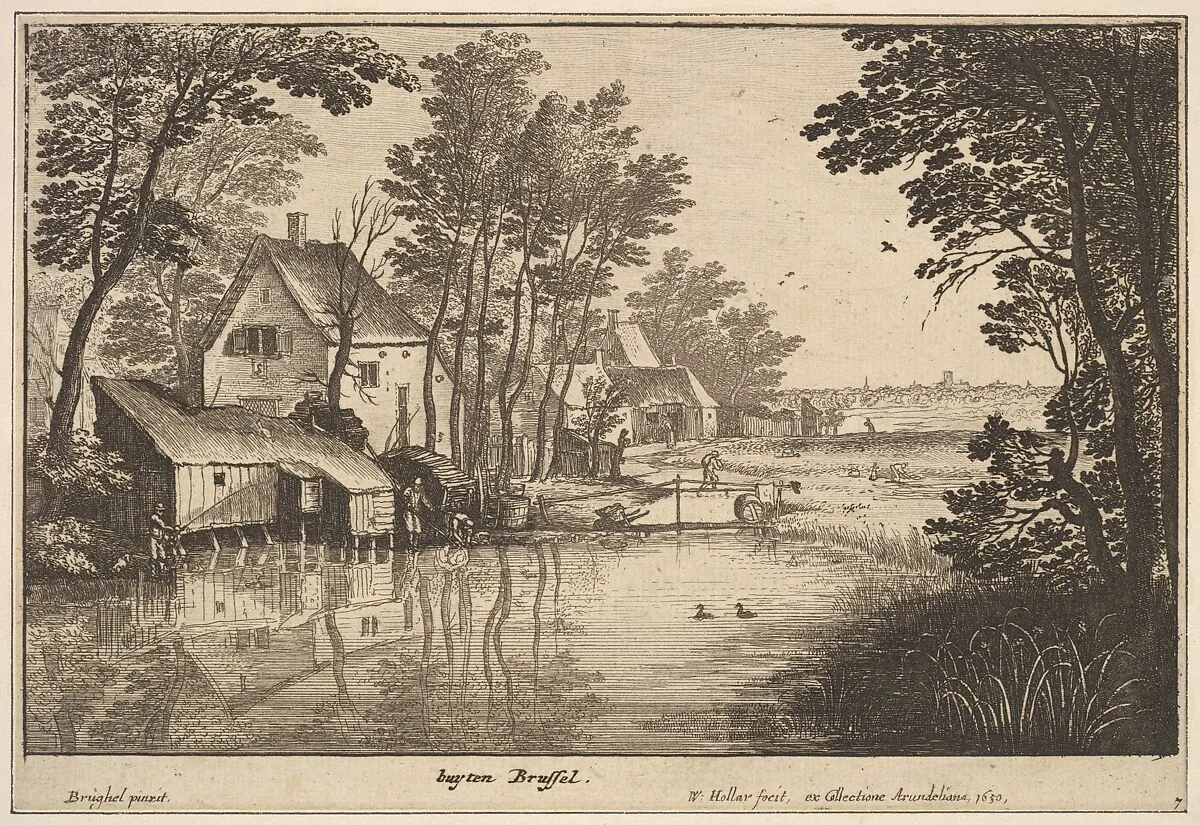 Landscape with an Angler — Wenceslaus Hollar|Jan Brueghel the Elder