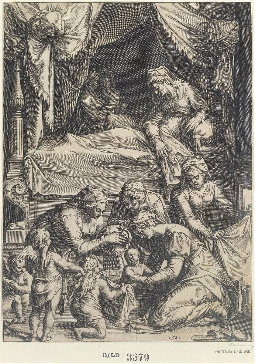 Birth of the Virgin (copy) — Cornelis Cort|Federico Zuccaro (Zuccari)|Julius Goltzius|Caspar Rutz