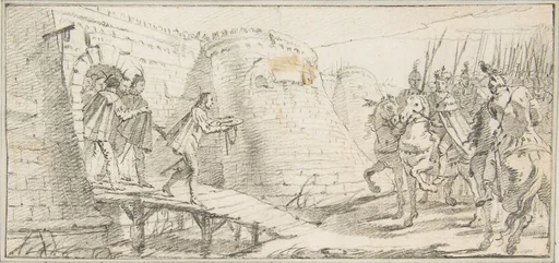 Illustration for a Book: Surrender of the Keys of a City to an Emperor