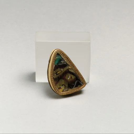 Glass mosaic carinated bowl fragment