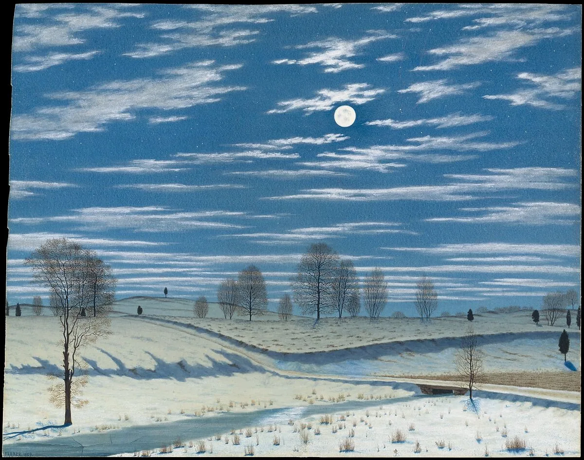 Winter Scene in Moonlight — Henry Farrer