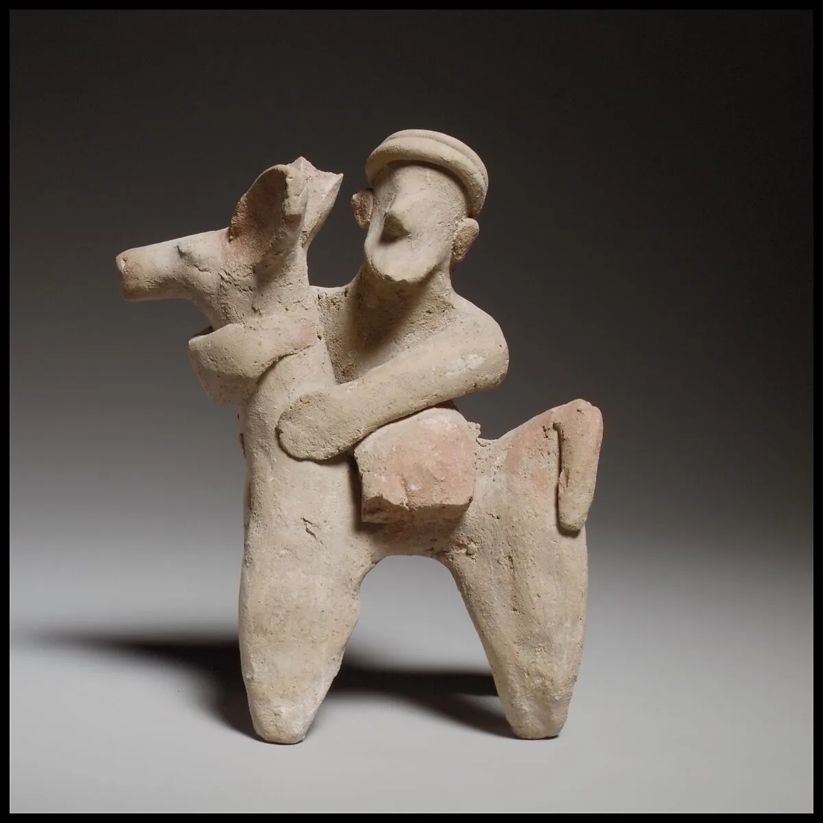 Terracotta statuette of a donkey and rider — Unknown