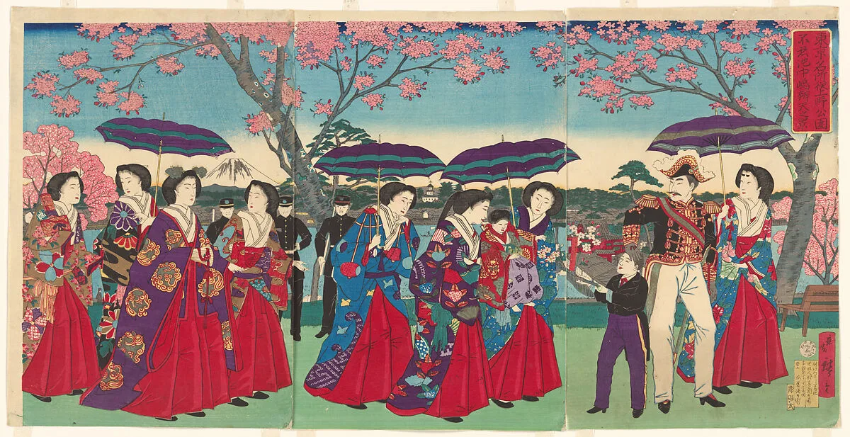三代歌川広重画 『東京名所 従上野公園 不忍池中嶋弁天之景』|View of Benten Shrine on Nakanoshima Island in Shinobazu Pond, Ueno Park, from the series Famous Views of Tokyo (Tōkyō Tokyo meisho yori Ueno kōen Shinobazu no ike Nakanoshima Benten no kei) — Utagawa Hiroshige III