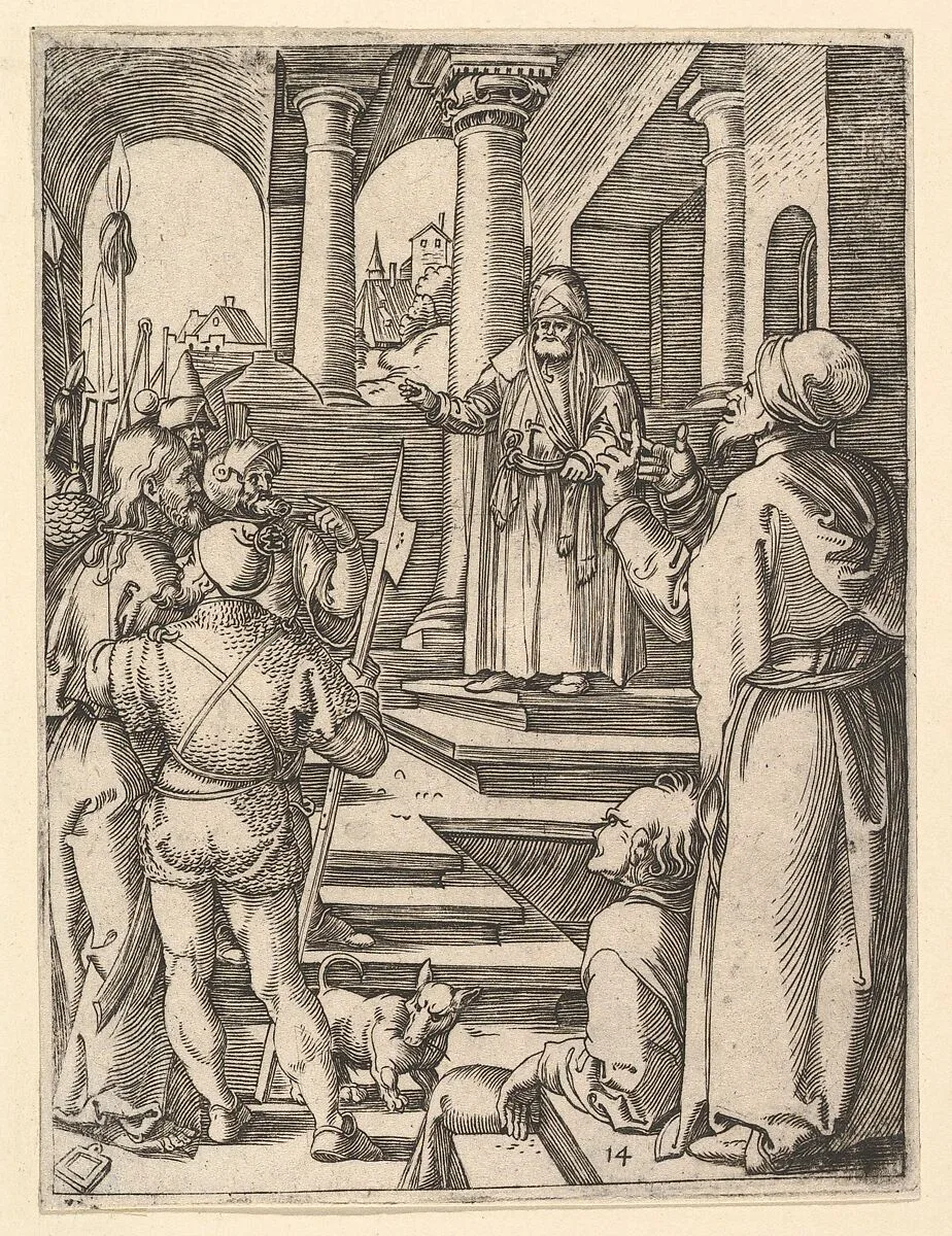 Christ presented to Pilate by henchmen — Marcantonio Raimondi|Albrecht Dürer