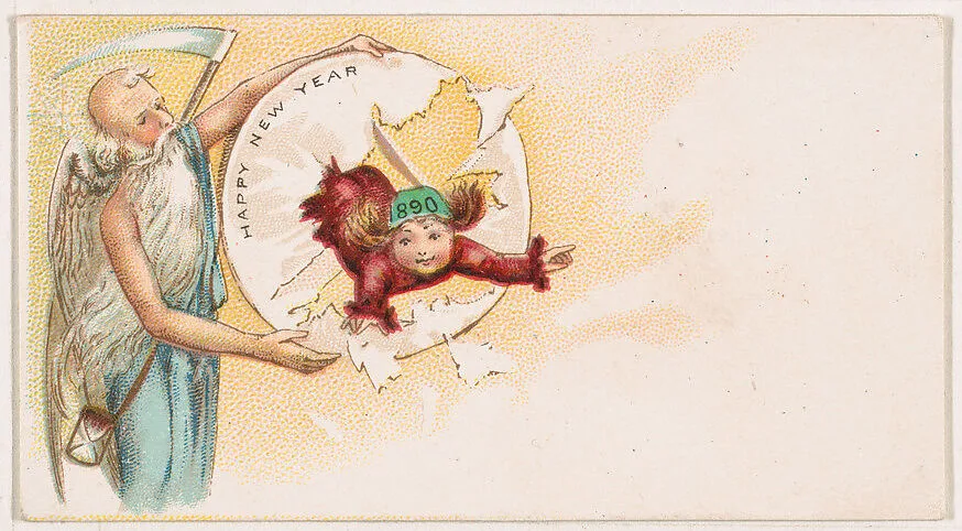Happy New Year 1890, from the New Years 1890 series (N227) issued by Kinney Bros. — Kinney Brothers Tobacco Company