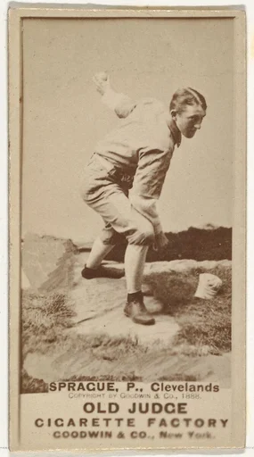Charlie Sprague, Pitcher, Cleveland, from the Old Judge series (N172) for Old Judge Cigarettes