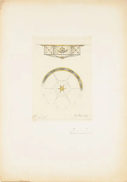 Design for ceiling fixture — Louis C. Tiffany|Tiffany Studios|Tiffany Glass Company|Tiffany Glass and Decorating Company