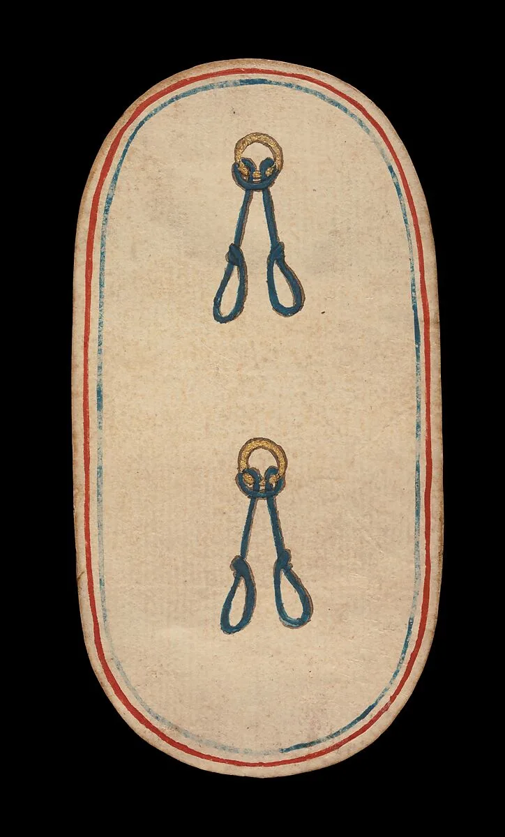 2 of Nooses, from The Cloisters Playing Cards — Unknown