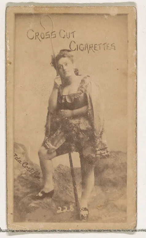Card Number 228, Ida Costella, from the Actors and Actresses series (N145-1) issued by Duke Sons & Co. to promote Cross Cut Cigarettes — W. Duke, Sons & Co.