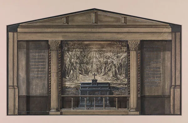 Design for mosaic tablet behind an altar — Louis C. Tiffany|Tiffany Studios