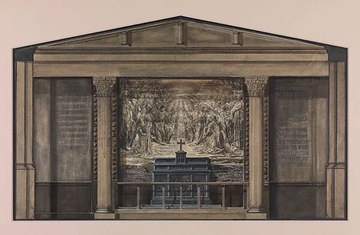 Design for mosaic tablet behind an altar