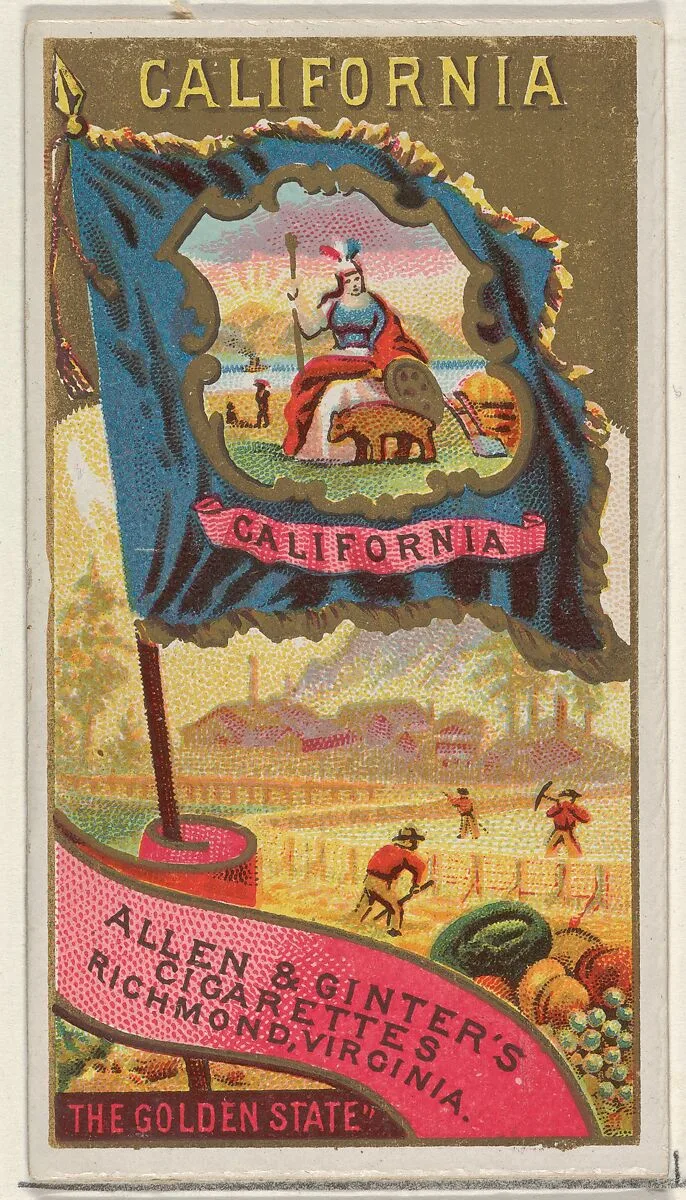 California, from Flags of the States and Territories (N11) for Allen & Ginter Cigarettes Brands — Allen & Ginter