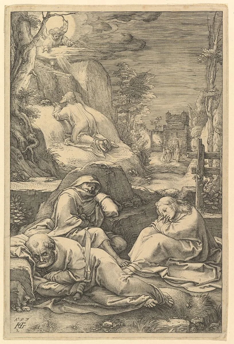 The Agony in the Garden, from "The Passion of Christ" — Hendrick Goltzius