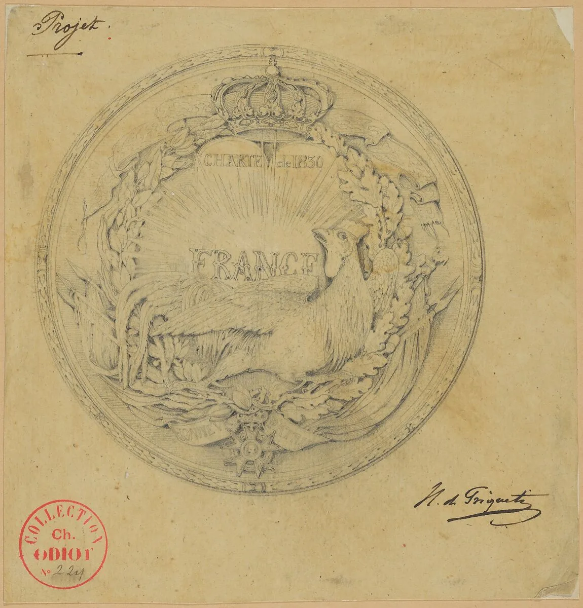 Design for the Medal to Commemorate the Charter of 1830 — Henri-Baron de Triqueti