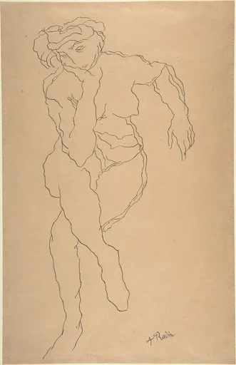 Copy after a reproduction of a Rodin drawing