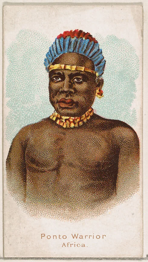 Ponto Warrior, Africa, from the Savage and Semi-Barbarous Chiefs and Rulers series (N189) issued by Wm. S. Kimball & Co. — William S. Kimball & Company