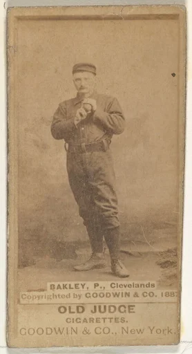 Edward Enoch "Jersey" Bakely, Pitcher, Cleveland, from the Old Judge series (N172) for Old Judge Cigarettes