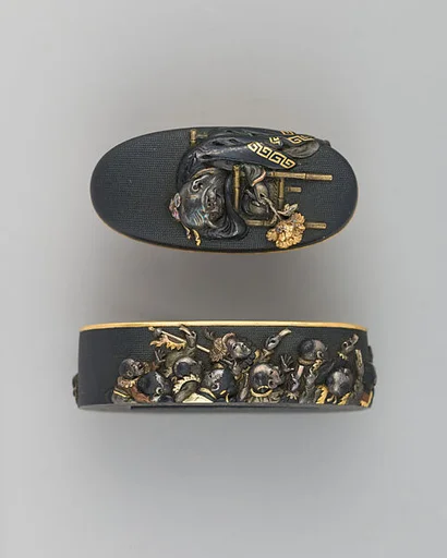 Sword-Hilt Collar and Pommel (Fuchigashira)