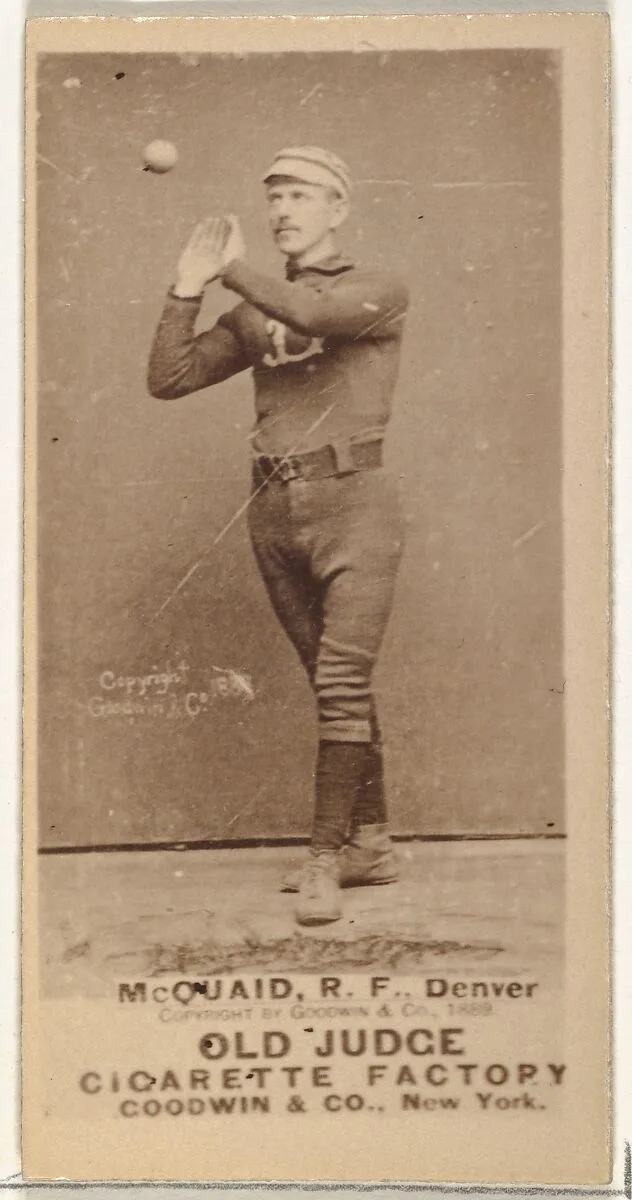 Mortimer Martin "Mart" McQuaid, Right Field, Denver, from the Old Judge series (N172) for Old Judge Cigarettes — Goodwin & Company