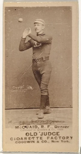 Mortimer Martin "Mart" McQuaid, Right Field, Denver, from the Old Judge series (N172) for Old Judge Cigarettes