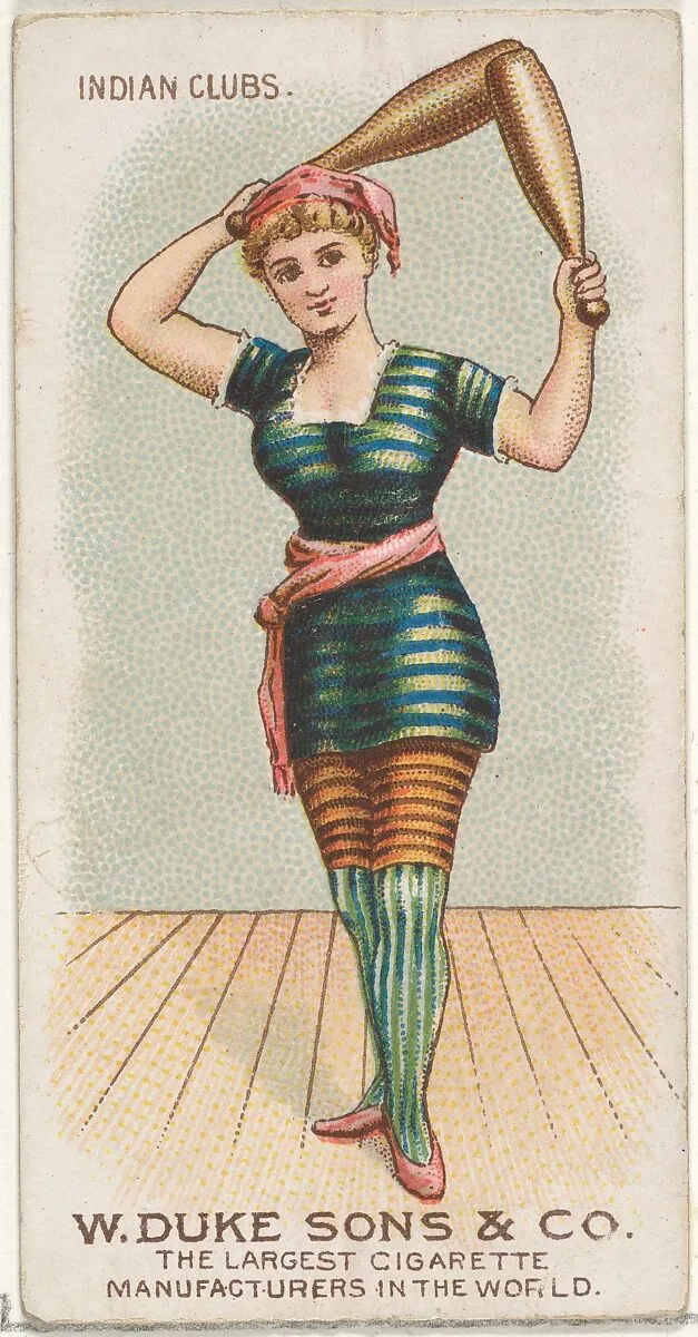Indian Clubs, from the Gymnastic Exercises series (N77) for Duke brand cigarettes — W. Duke, Sons & Co.