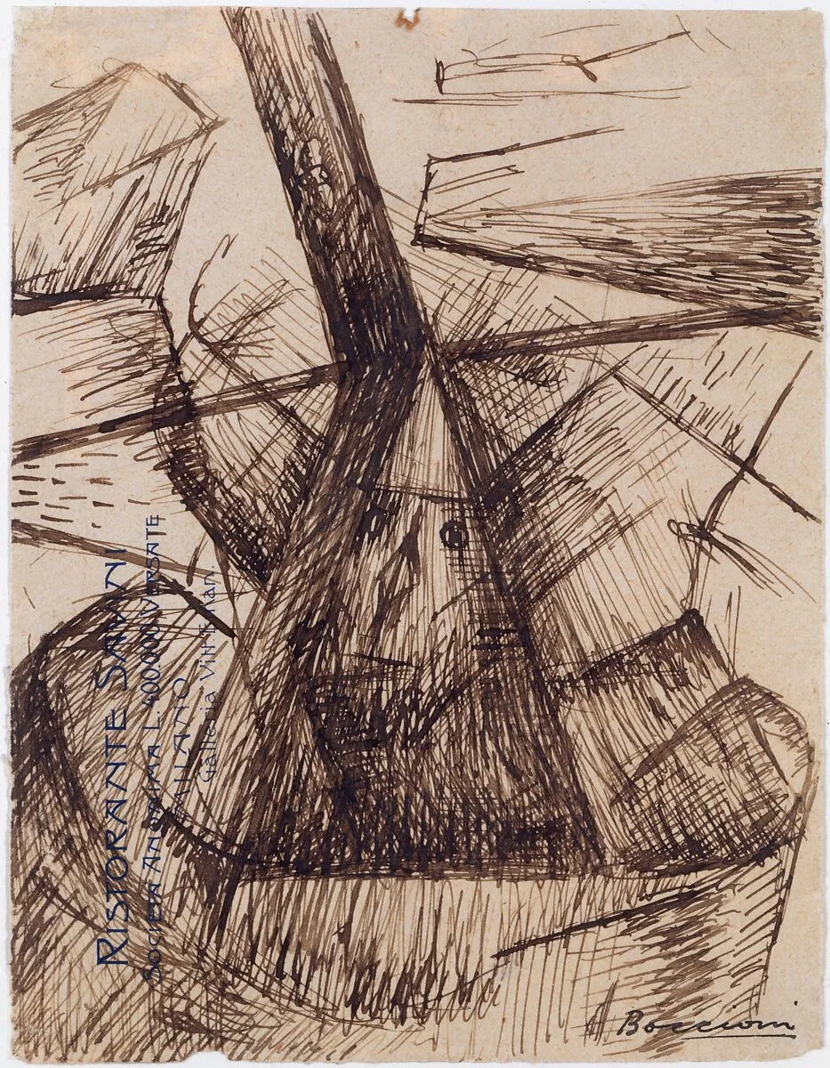 Study for "Fusion of a Head and a Window" — Umberto Boccioni