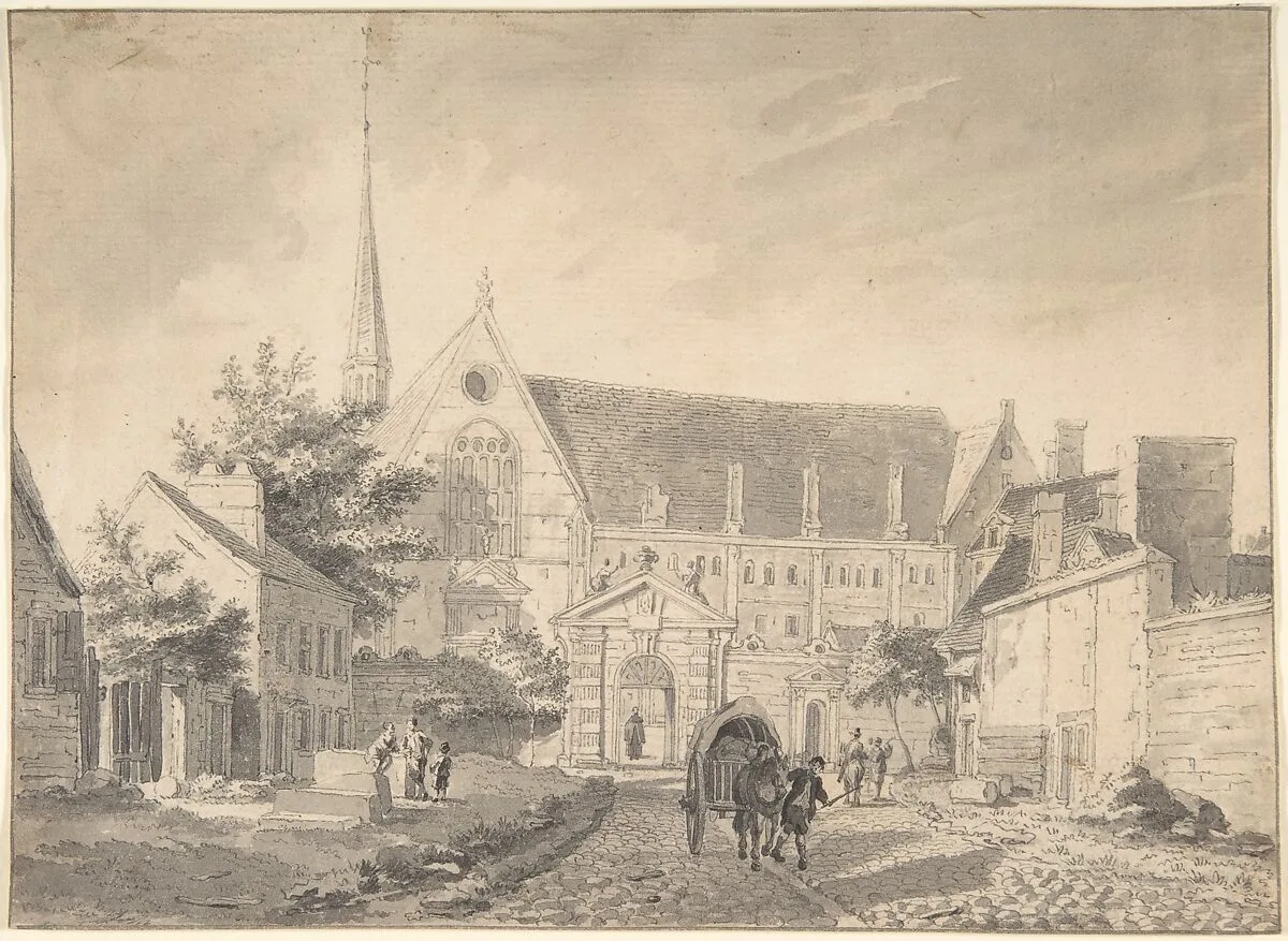 View of the Church of Passy, near Paris — Reinier Vinkeles