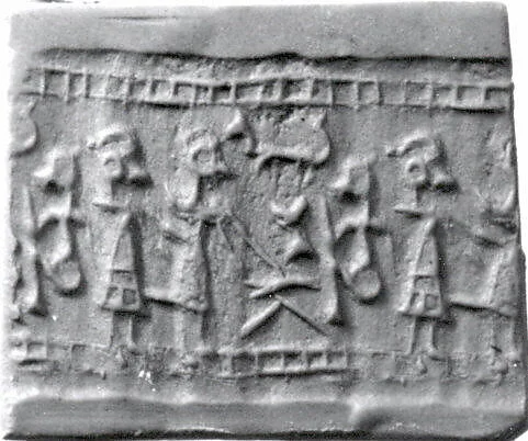 Cylinder seal and modern impression: cultic banquet scene