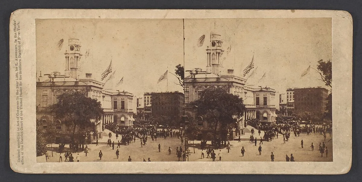 The Populace Begin to Gather in Front of the City Hall to Witness the Arrival of the Embassy on Their Visit to the Governor and Mayor — Edward Anthony
