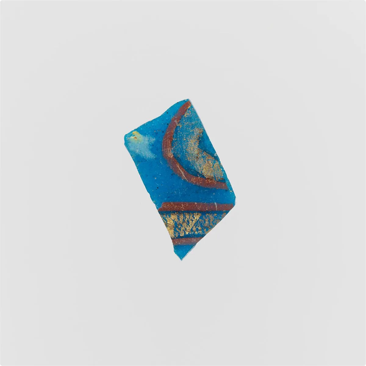 Glass fragment with painted and gilded decoration — Unknown