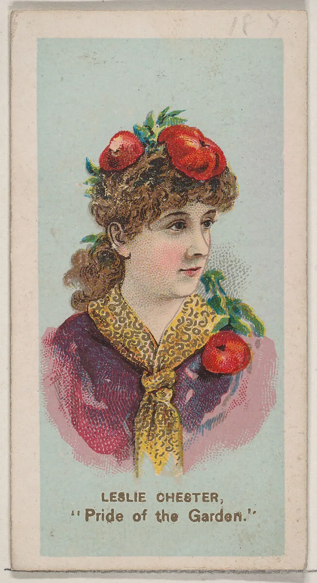 Leslie Chester as "Pride of the Garden," from the series Fancy Dress Ball Costumes (N73) for Duke brand cigarettes — W. Duke, Sons & Co.|Knapp & Company