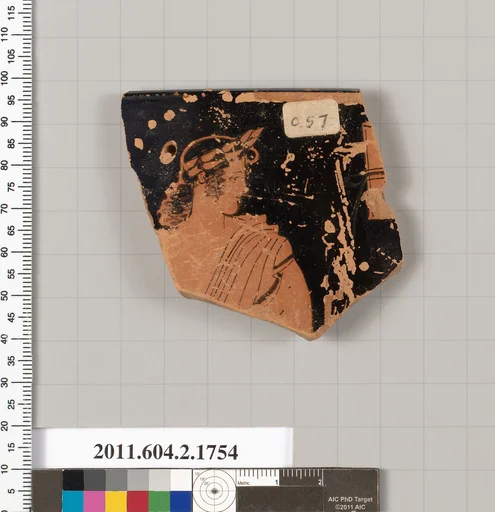 Terracotta rim fragment of a skyphos (deep drinking cup)