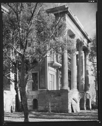 [Right Wing of Belle Grove Plantation House with Tree in Foreground, White Castle, Louisiana]