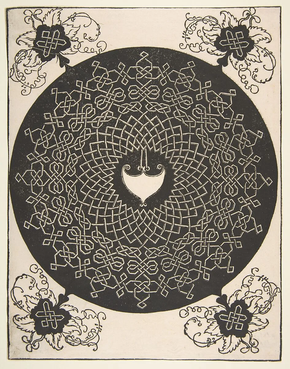 Embroidery Pattern with an Amazon Shield in its Center — Albrecht Dürer|Leonardo da Vinci