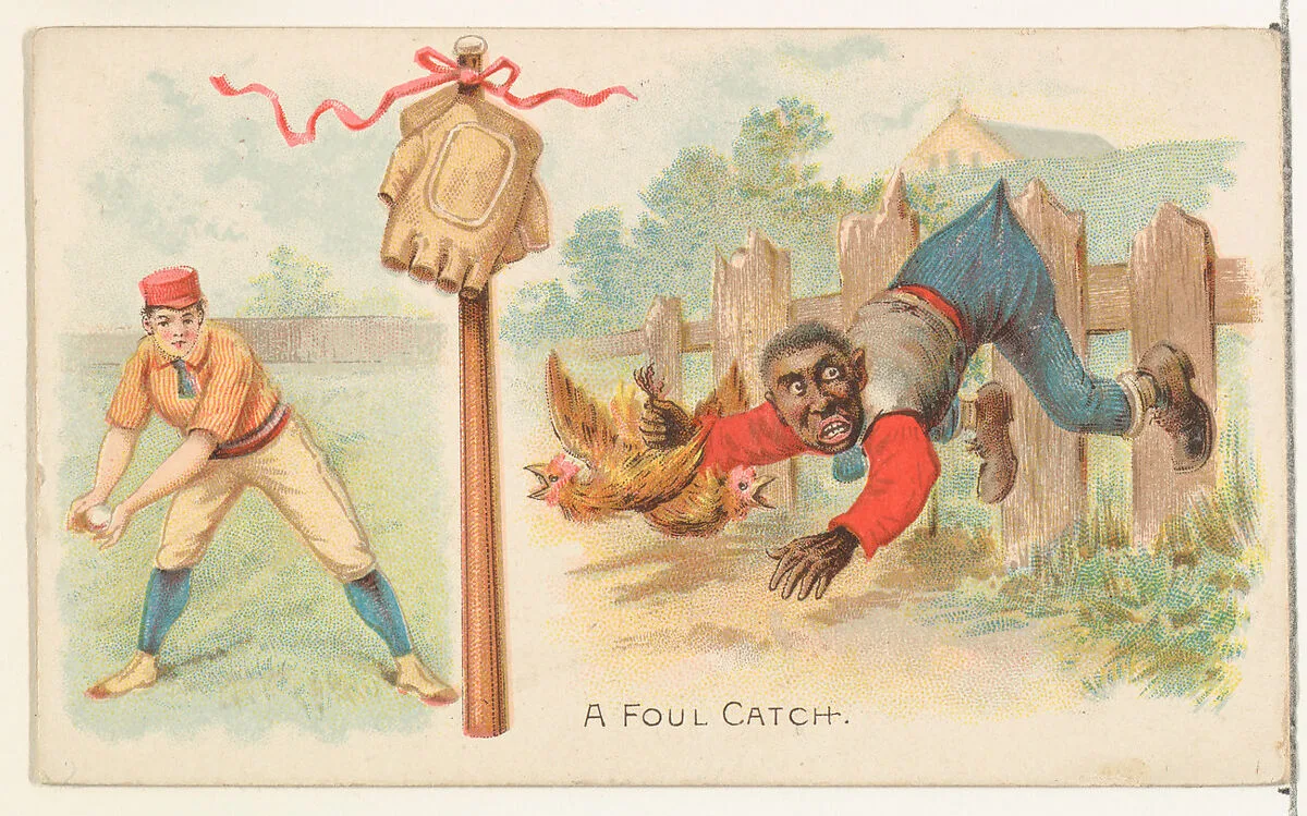 A Foul Catch, from the Talk of the Diamond set (N135) issued by Duke Sons & Co., a branch of the American Tobacco Company — W. Duke, Sons & Co.|American Tobacco Company|Schumacher & Ettlinger