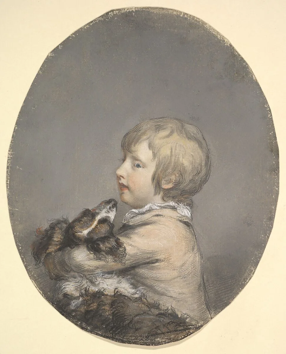 William Evelyn of St Clere, Kent, Holding a Spaniel — Hugh Douglas Hamilton|William Evelyn