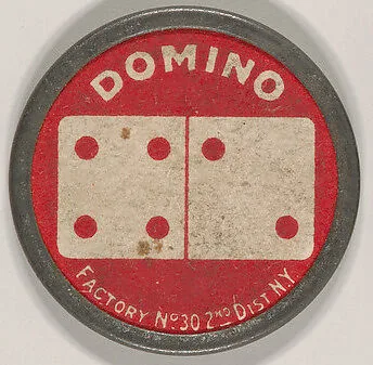 Baker, Philadelphia Athletics (black), from the Domino Discs series (PX7), issued by Kinney Brothers — Kinney Brothers Tobacco Company