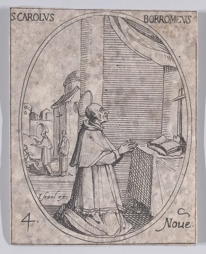 S. Charles Borromée (St. Charles Borommeo), from November 4th, from "Les Images De Tous Les Saincts et Saintes de L'Année" (Images of All of the Saints and Religious Events of the Year)