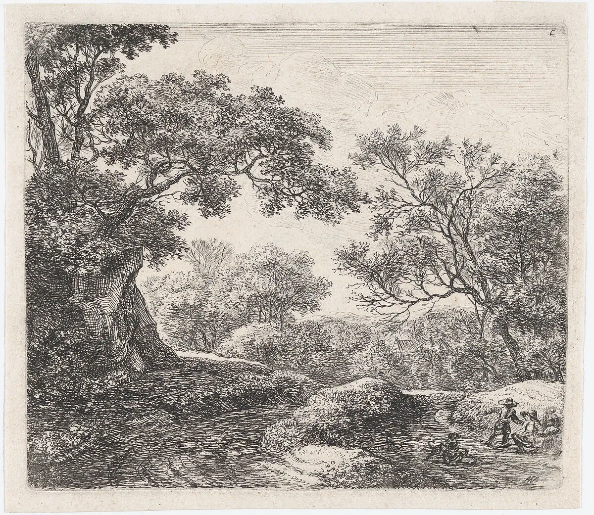 Three Boys and Their Dogs (L'Allée dans le Bois) — Anthonie Waterloo