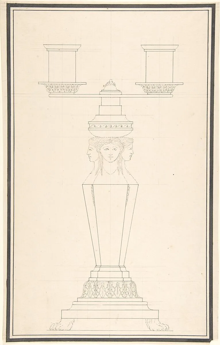 Candelabra with Three Candles — Anonymous, Italian, 19th century
