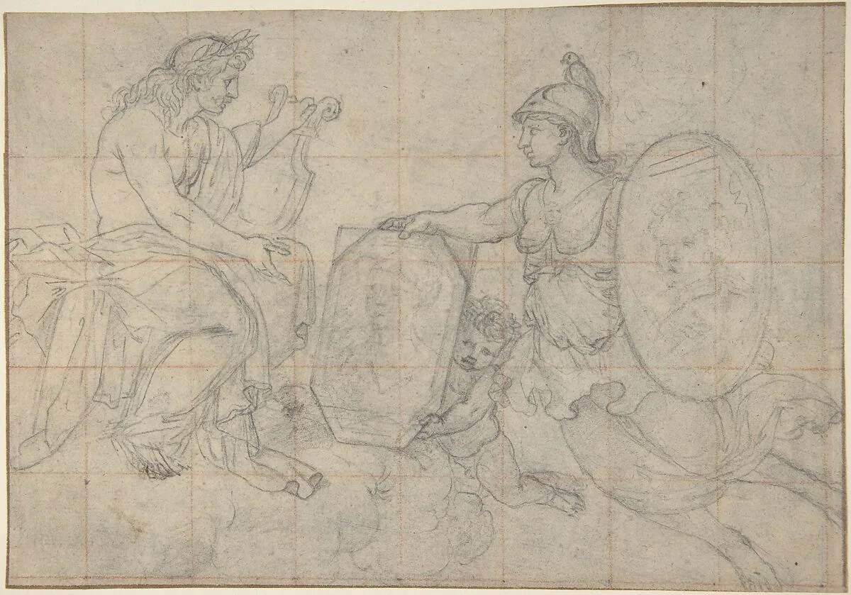 Minerva Presenting Two Portraits to Apollo — Eustache Le Sueur