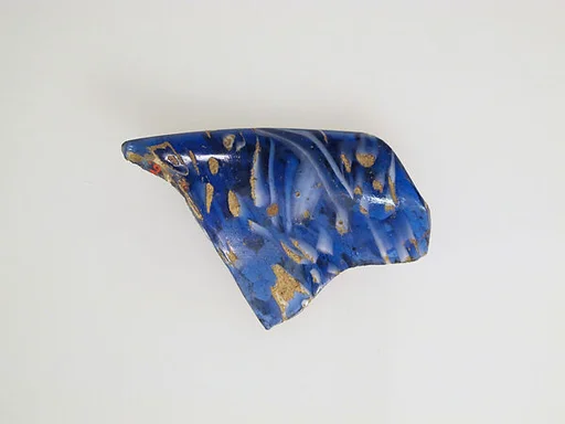 Glass mosaic ribbed bowl fragment