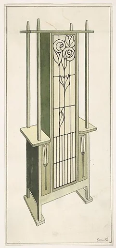 Stained-glass Flower Cupboard for Living Room or Hall (Bradley House, "Ladies Home Journal", 1901–1902)