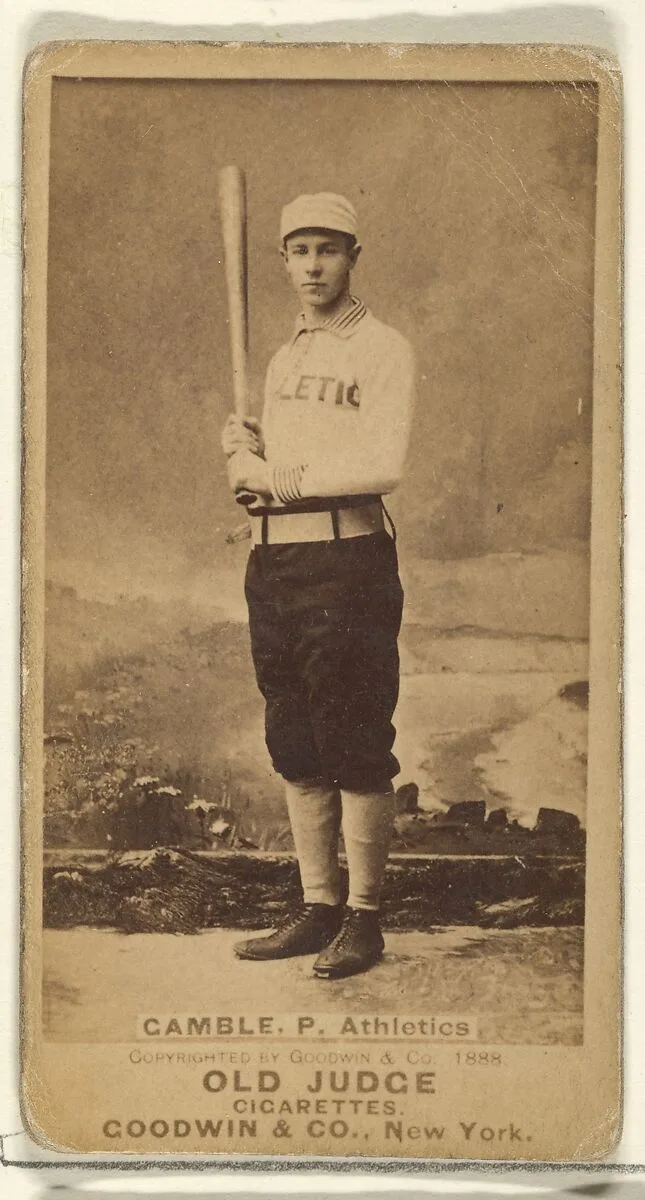 Gamble, Pitcher, Philadelphia Athletics, from the Old Judge series (N172) for Old Judge Cigarettes — Goodwin & Company