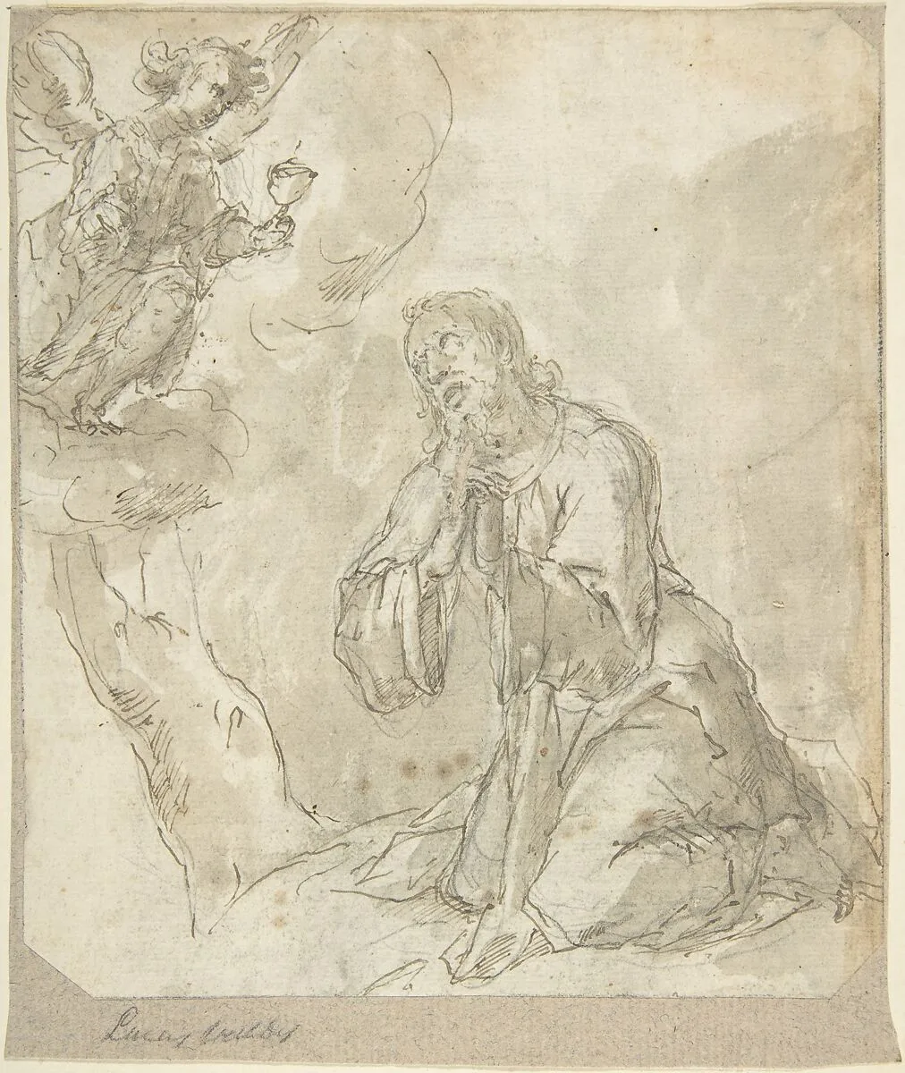 Agony in the Garden — Anonymous, Spanish, School of Seville, 17th century