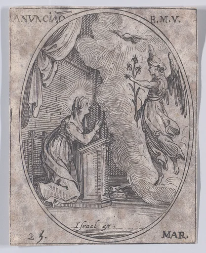 L'Annonciation de la Ste. Vierge (The Annunciation of the Virgin), March 25th, from "Les Images De Tous Les Saincts et Saintes de L'Année" (Images of All of the Saints and Religious Events of the Year)