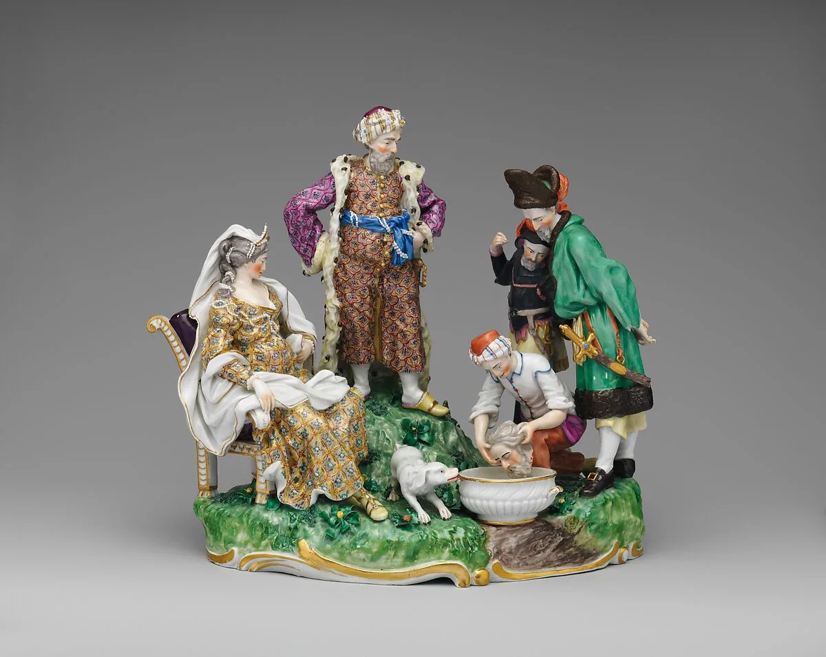 Tomyris with the Head of Cyrus — Karl Gottlieb von Lück|Frankenthal Porcelain Manufactory|Franz Konrad Linck
